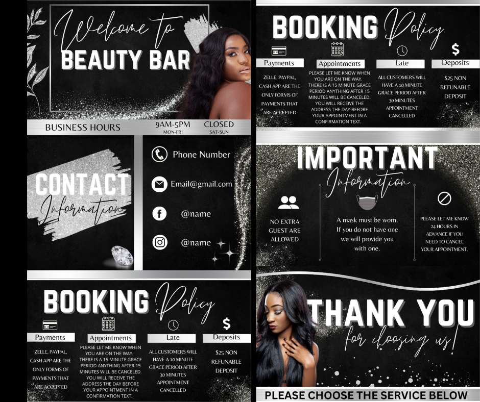 Black and Silver Glam Acuity Scheduling