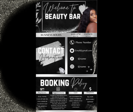 Black and Silver Glam Acuity Scheduling