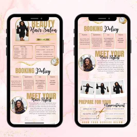 Pink Marble Hair Acuity Scheduling