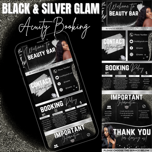 Black and Silver Glam Acuity Scheduling
