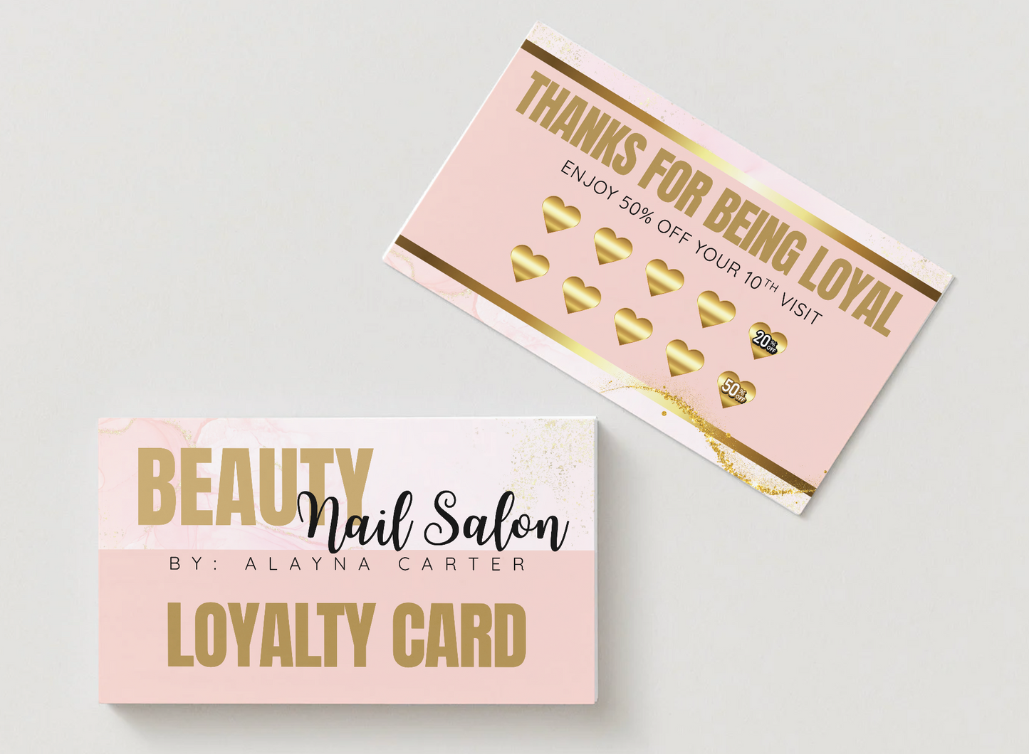 Pink Marble Loyalty Cards