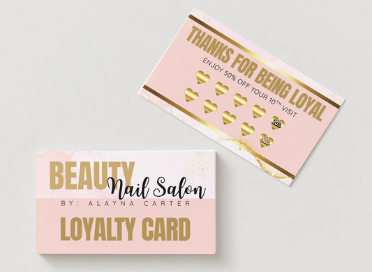 Pink Marble Loyalty Cards