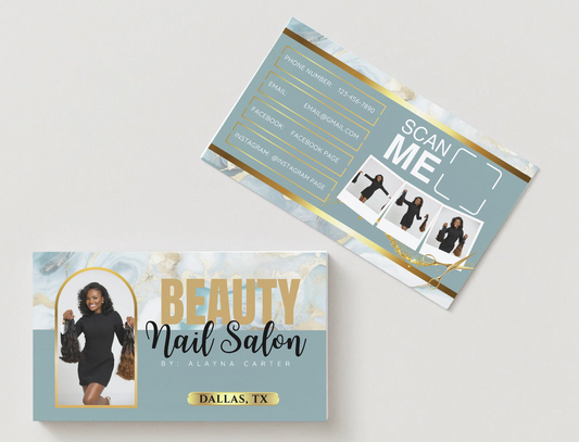 Teal Marble Business Cards